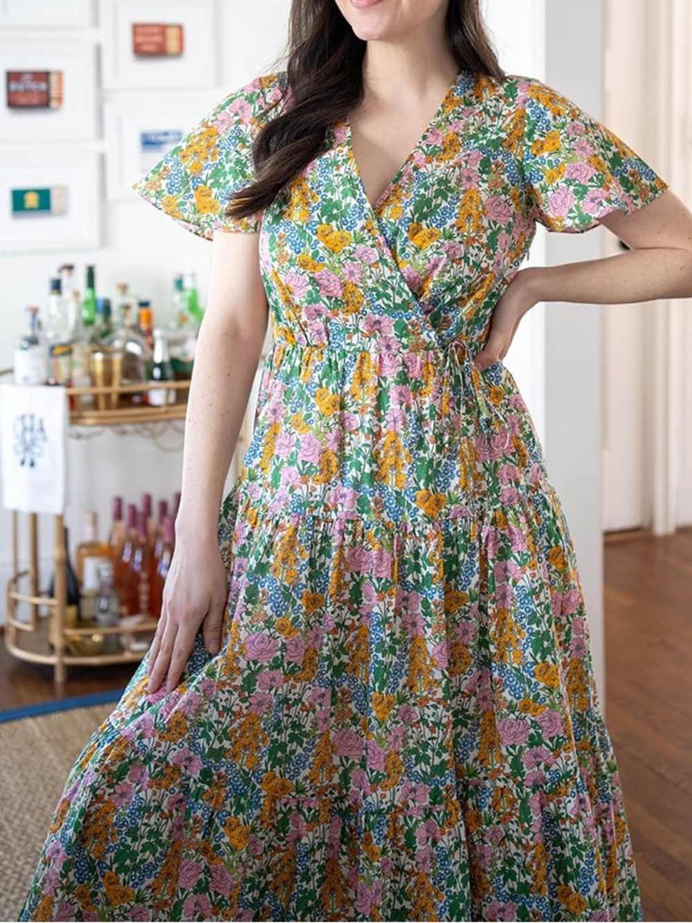 J. Crew Dress Womens 6 Liberty Arts Fabric Wrap Floral Cotton